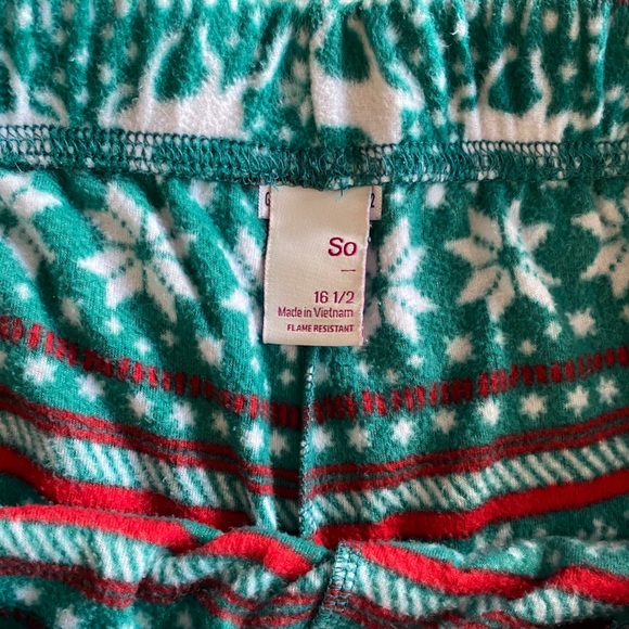 SO Holiday Pajama Set Fleece Christmas REINDEER Girls PLUS 16 18 (Top is NWT) - Picture 7 of 9